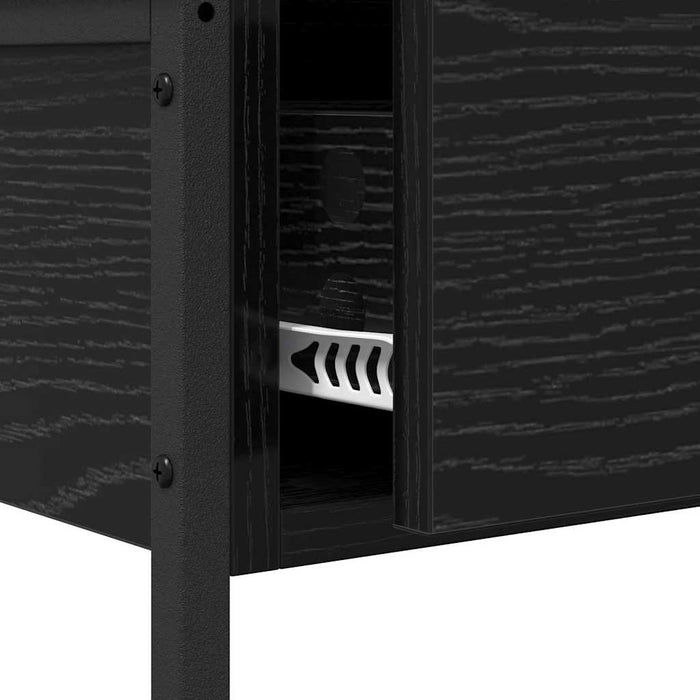 Console Table Black Oak 100 X 34.5 X 75 Cm Engineered Wood Nnxxat