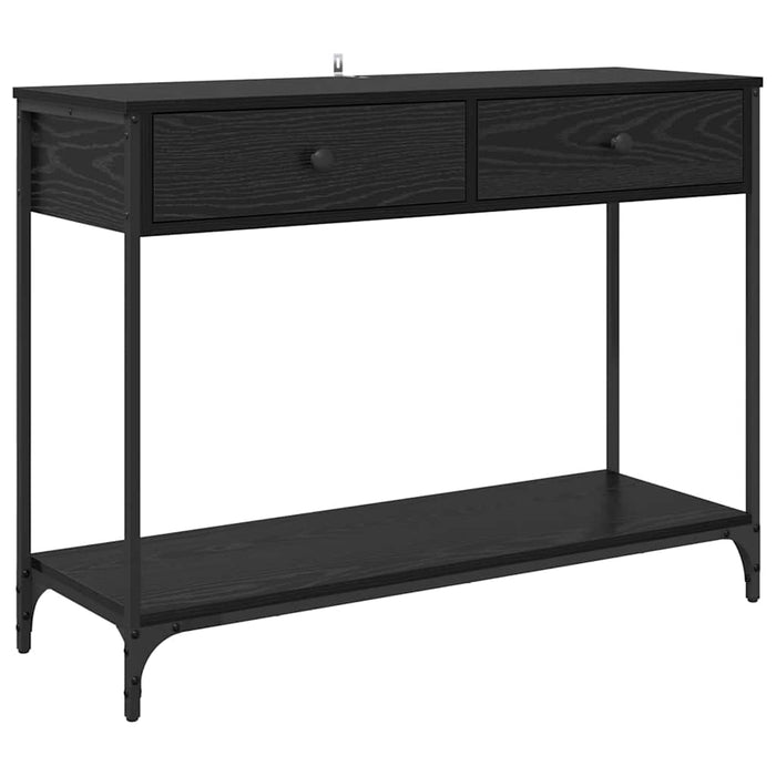 Console Table Black Oak 100 X 34.5 X 75 Cm Engineered Wood Nnxxat