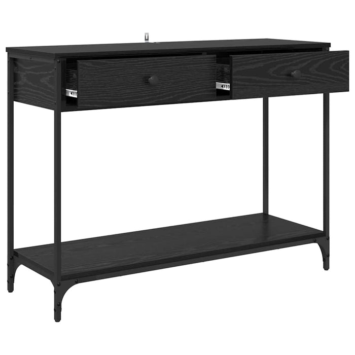 Console Table Black Oak 100 X 34.5 X 75 Cm Engineered Wood Nnxxat