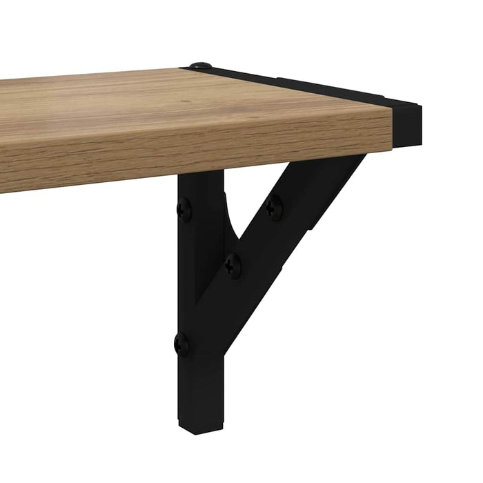 Wall Shelves With Shelf 2 Pcs Artisan Oak 80 X 15 X 15.5 Cm Nnxnpa