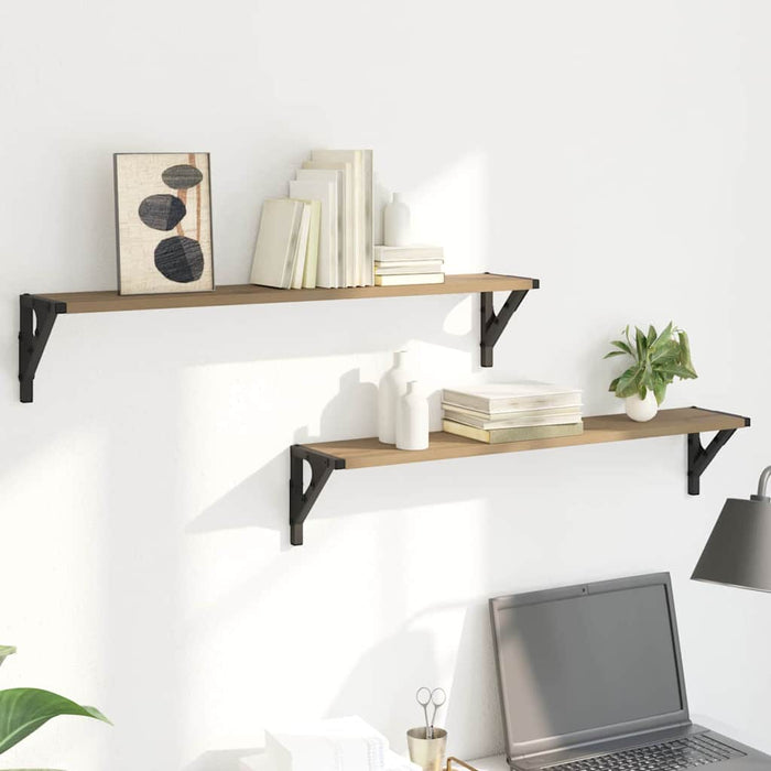 Wall Shelves With Shelf 2 Pcs Artisan Oak 80 X 15 X 15.5 Cm Nnxnpa