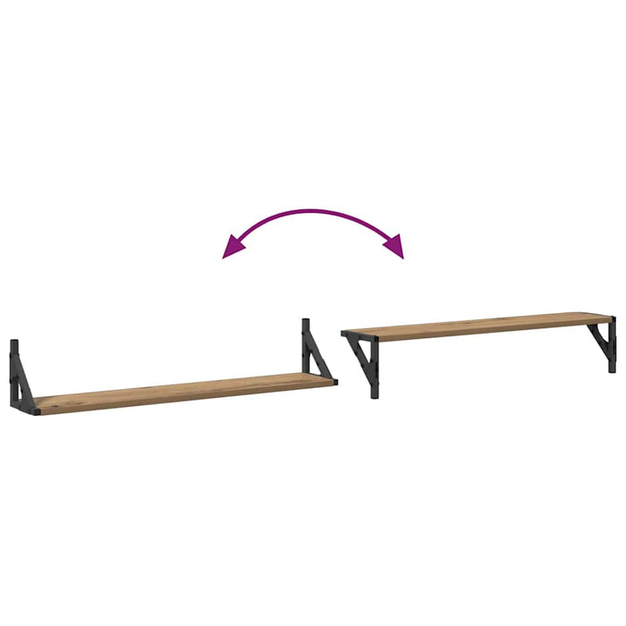 Wall Shelves With Shelf 2 Pcs Artisan Oak 80 X 15 X 15.5 Cm Nnxnpa