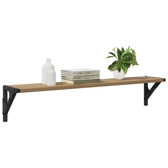 Wall Shelves With Shelf 2 Pcs Artisan Oak 80 X 15 X 15.5 Cm Nnxnpa