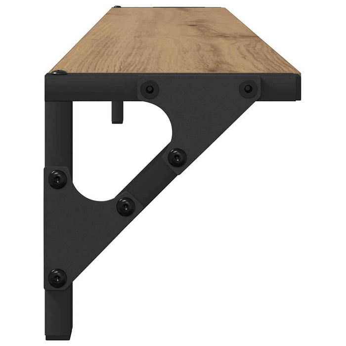 Wall Shelves With Shelf 2 Pcs Artisan Oak 80 X 15 X 15.5 Cm Nnxnpa