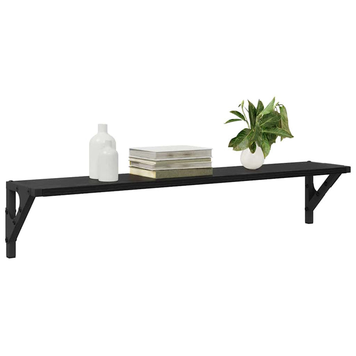 Wall Shelves 2 Pcs Black Oak 80 X 15 X 15.5 Cm Engineered Wood Nnxnpp