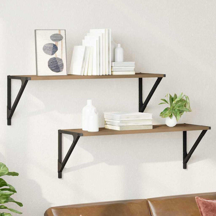 Wall Shelves With Shelf 2 Pcs Artisan Oak 80 X 25 X 25.5 Cm Nnxnlb