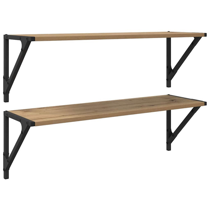 Wall Shelves With Shelf 2 Pcs Artisan Oak 80 X 25 X 25.5 Cm Nnxnlb