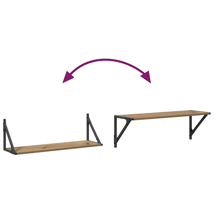 Wall Shelves With Shelf 2 Pcs Artisan Oak 80 X 25 X 25.5 Cm Nnxnlb