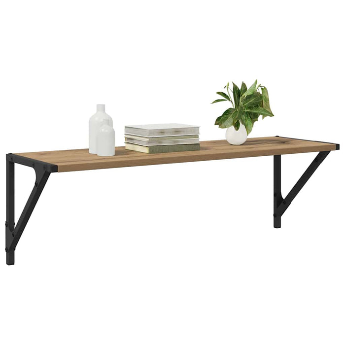 Wall Shelves With Shelf 2 Pcs Artisan Oak 80 X 25 X 25.5 Cm Nnxnlb