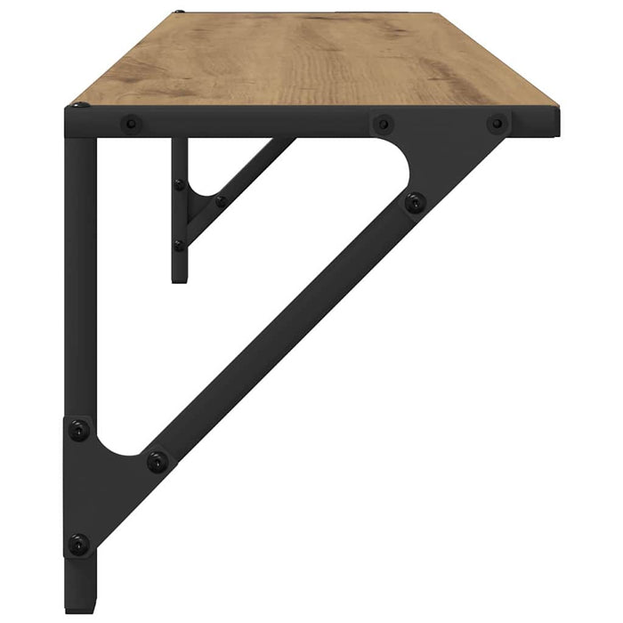 Wall Shelves With Shelf 2 Pcs Artisan Oak 80 X 25 X 25.5 Cm Nnxnlb