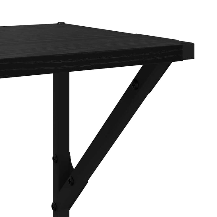 Wall Shelves 2 Pcs Black Oak 80 X 25 X 25.5 Cm Engineered Wood Nnxnlo