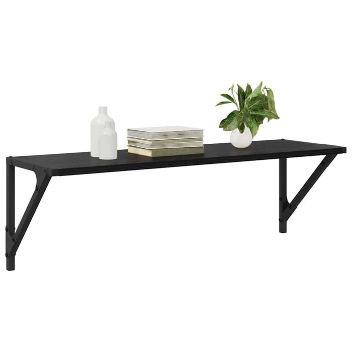 Wall Shelves 2 Pcs Black Oak 80 X 25 X 25.5 Cm Engineered Wood Nnxnlo