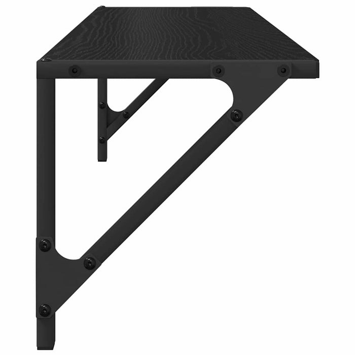 Wall Shelves 2 Pcs Black Oak 80 X 25 X 25.5 Cm Engineered Wood Nnxnlo