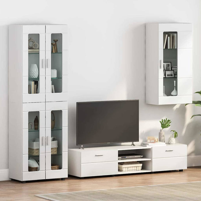 Wall-Mounted Cabinet White 55 X 29 X 100 Cm Engineered Wood Nnbxxo