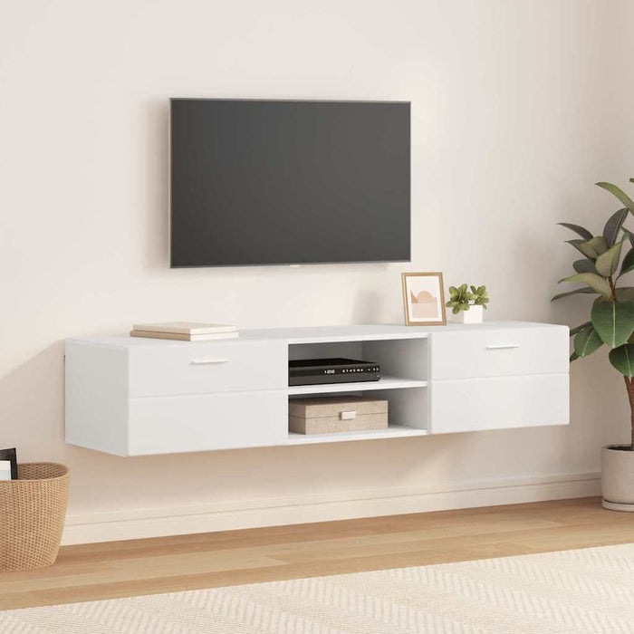 Tv Cabinet With Drawer White 150 X 39 X 30 Cm Engineered Wood Nnbxto