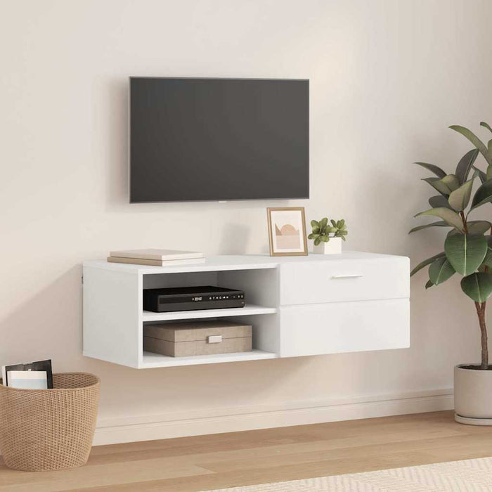 Tv Cabinet With Drawer White 100.5 X 39 X 30 Cm Engineered Wood Nnbxao