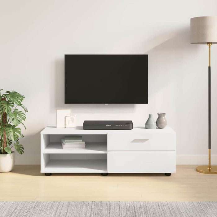 Tv Cabinet With Drawer White 100.5 X 39 X 30 Cm Engineered Wood Nnbxao
