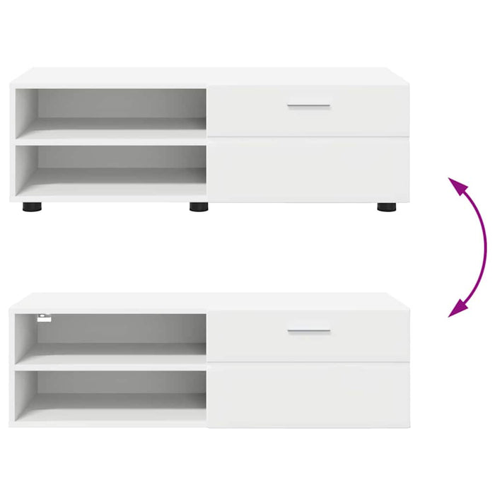 Tv Cabinet With Drawer White 100.5 X 39 X 30 Cm Engineered Wood Nnbxao
