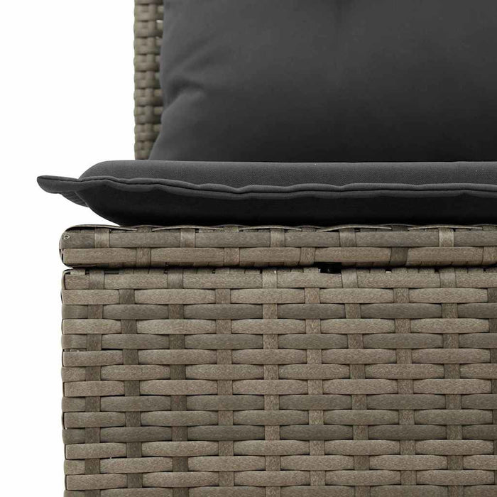 Garden Bench With Cushion Grey Poly Rattan Ttkaaax