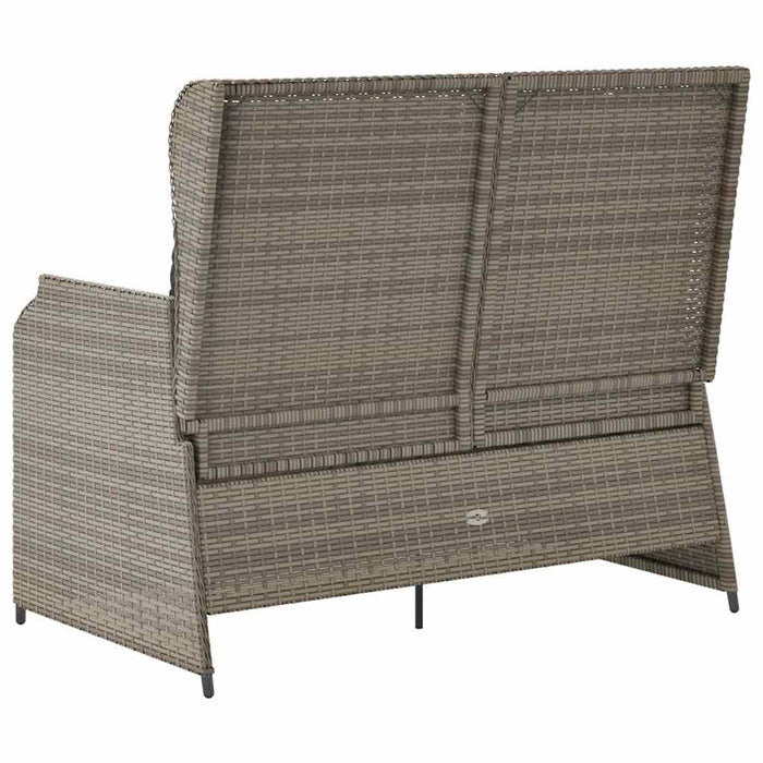 Garden Bench With Cushion Grey Poly Rattan Ttkaaax