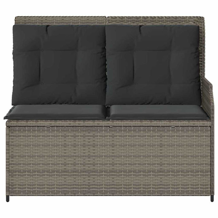 Garden Bench With Cushion Grey Poly Rattan Ttkaaax
