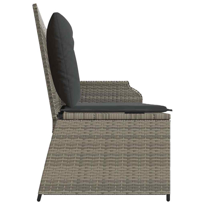 Garden Bench With Cushion Grey Poly Rattan Ttkaaax