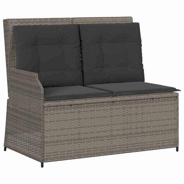 Garden Bench With Cushion Grey Poly Rattan Ttkaapo