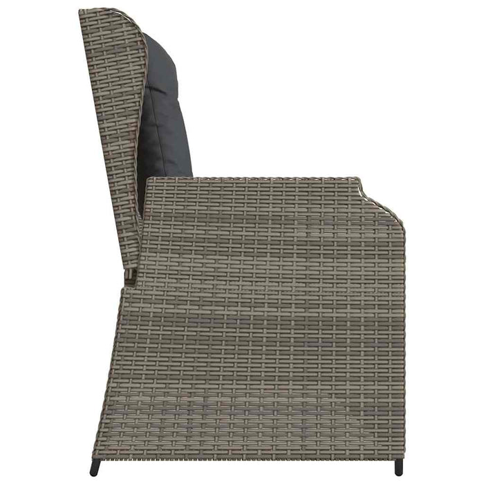 Garden Bench With Cushion Grey Poly Rattan Ttkaapo