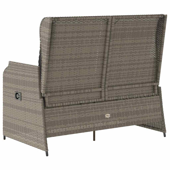 Garden Bench With Cushion Grey Poly Rattan Ttkaalb