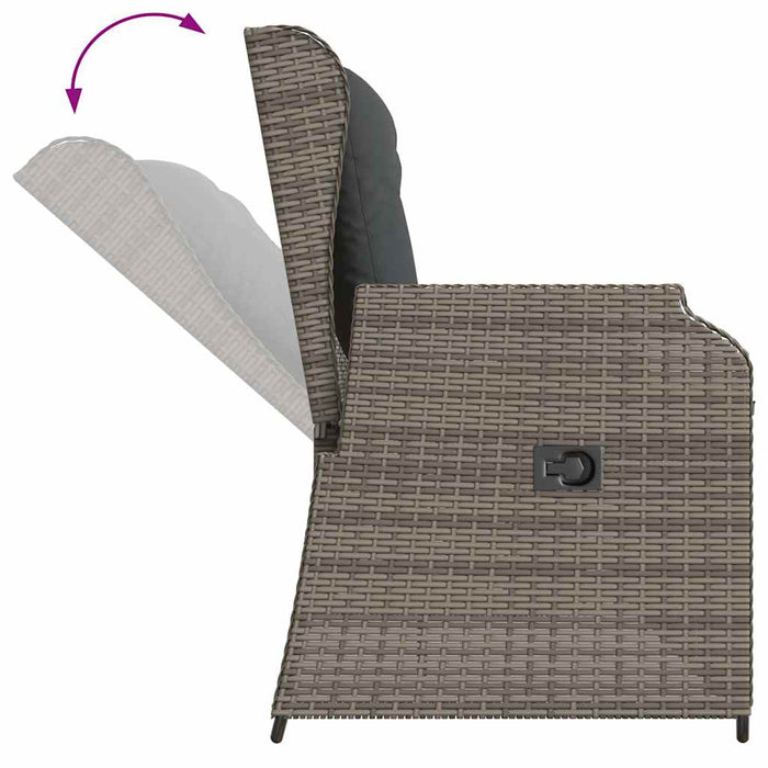 Garden Bench With Cushion Grey Poly Rattan Ttkaalb