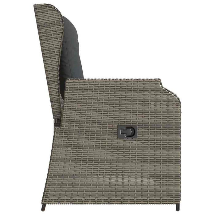 Garden Bench With Cushion Grey Poly Rattan Ttkaalb