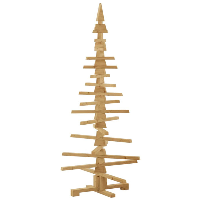 Wooden Christmas Tree With Stand Brown 150 Cm Solid Pine Wood Axbolibb