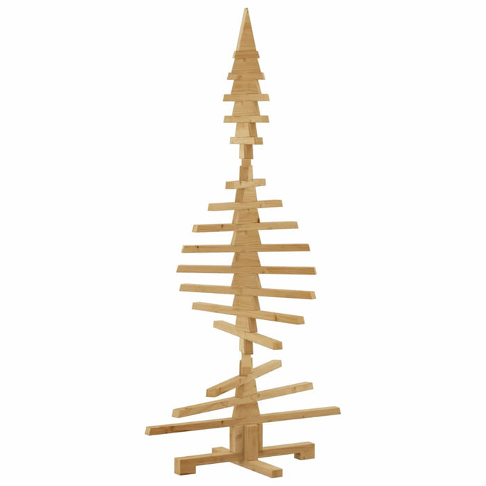 Wooden Christmas Tree With Stand Brown 150 Cm Solid Pine Wood Axbolibb