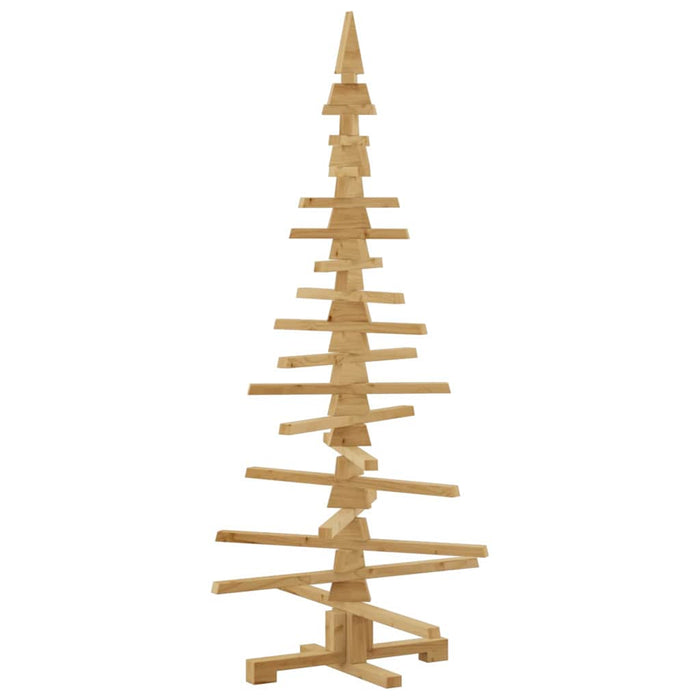 Wooden Christmas Tree With Stand Brown 150 Cm Solid Pine Wood Axbolibb