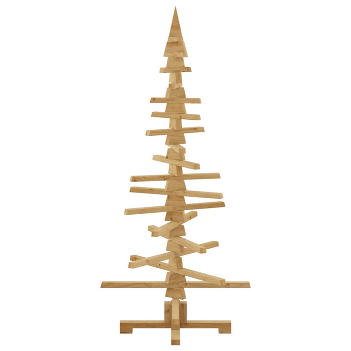 Wooden Christmas Tree With Stand Brown 150 Cm Solid Pine Wood Axbolibb