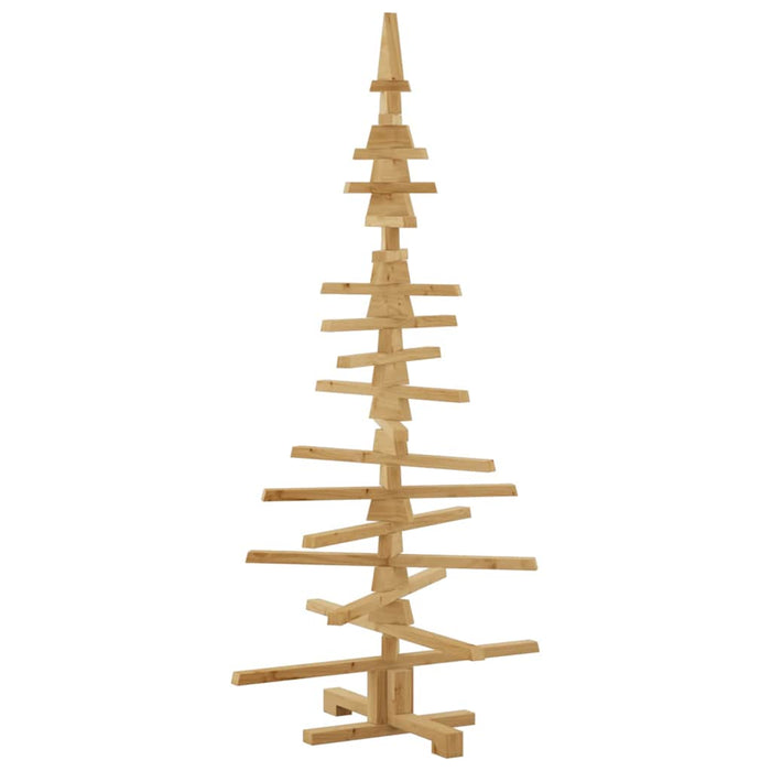 Wooden Christmas Tree With Stand Brown 150 Cm Solid Pine Wood Axbolibb