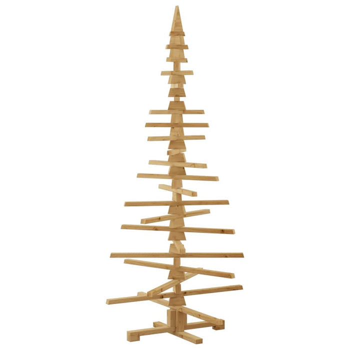 Wooden Christmas Tree With Stand Brown 180 Cm Solid Pine Wood Axbolibo