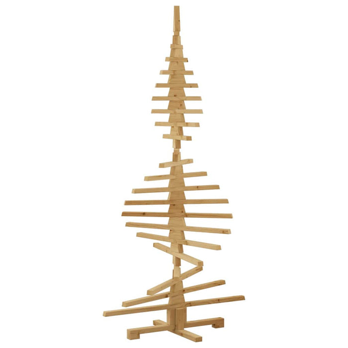 Wooden Christmas Tree With Stand Brown 180 Cm Solid Pine Wood Axbolibo