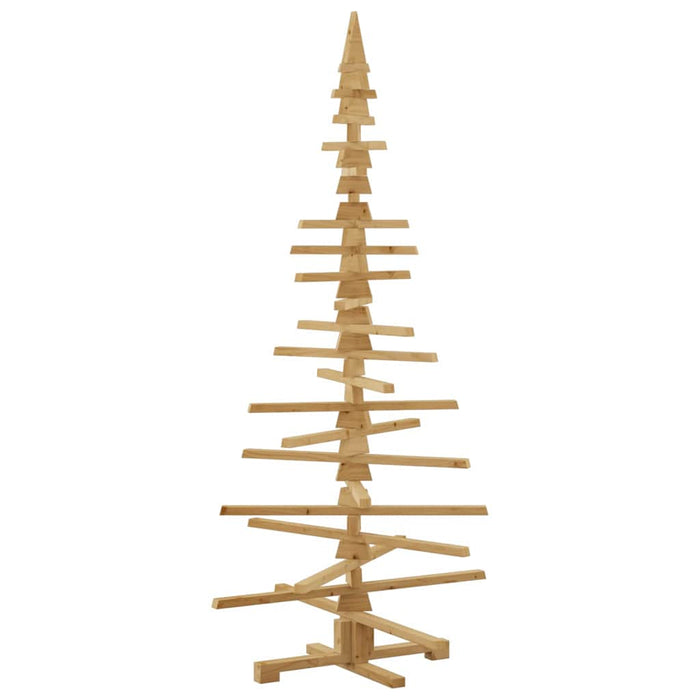 Wooden Christmas Tree With Stand Brown 180 Cm Solid Pine Wood Axbolibo