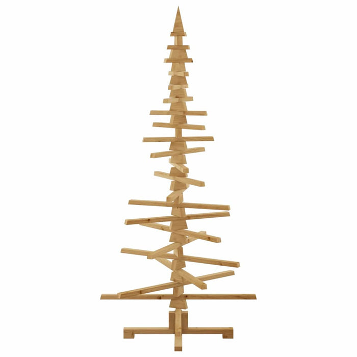 Wooden Christmas Tree With Stand Brown 180 Cm Solid Pine Wood Axbolibo