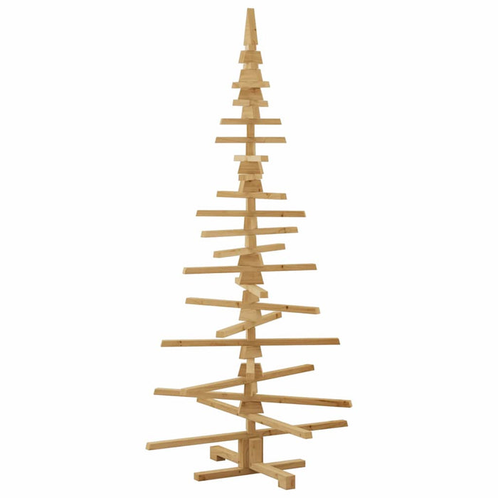 Wooden Christmas Tree With Stand Brown 180 Cm Solid Pine Wood Axbolibo