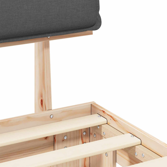 Queen Size Bed Frame With Upholstered Headboard Dark Grey 150 X 200 Cm Niixib