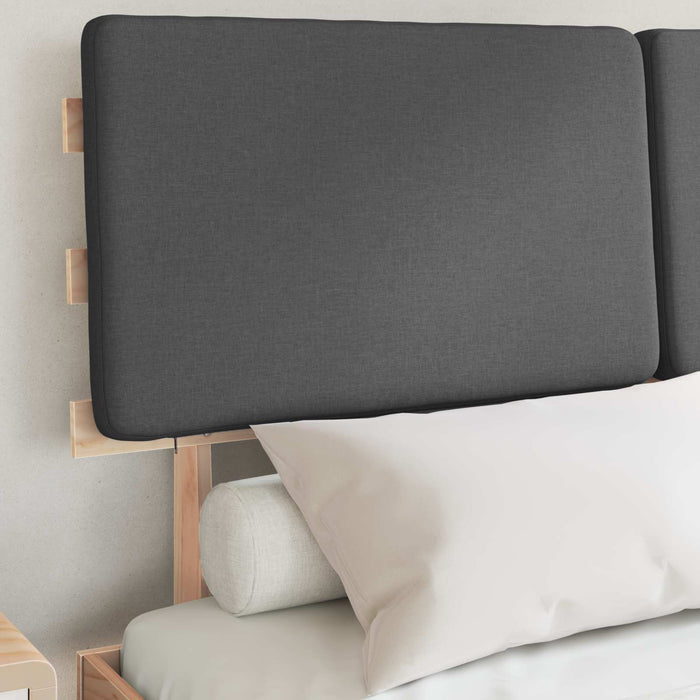 Queen Size Bed Frame With Upholstered Headboard Dark Grey 150 X 200 Cm Niitab