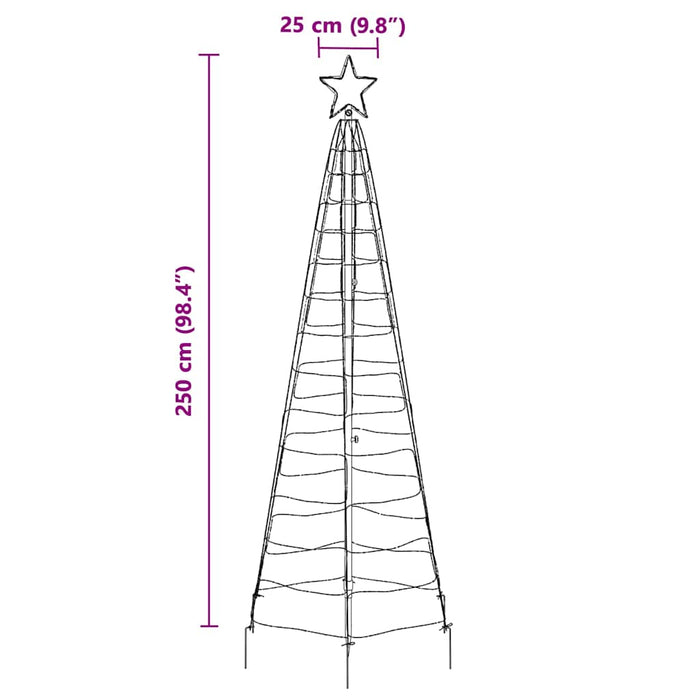 Led Christmas Tree With 390 Leds Warm White 250 Cm Iron Axboklbl
