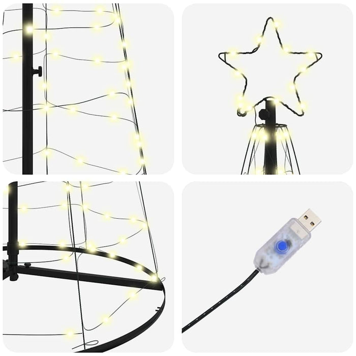 Led Christmas Tree Warm White 100 X 100 X 250 Cm Iron Axbokloa