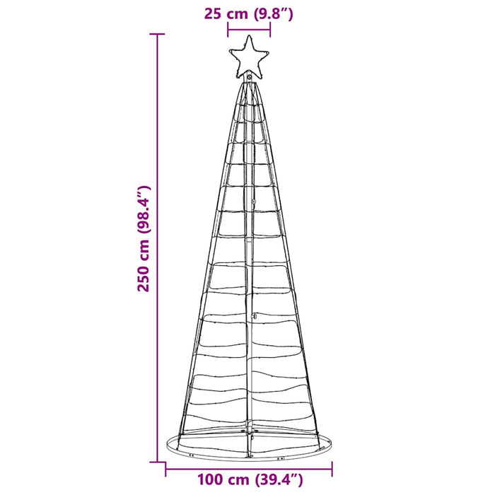 Led Christmas Tree Warm White 100 X 100 X 250 Cm Iron Axbokloa