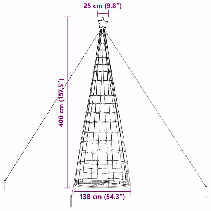 Led Christmas Tree With 390 Leds Warm White 255 Cm Iron Axboklop