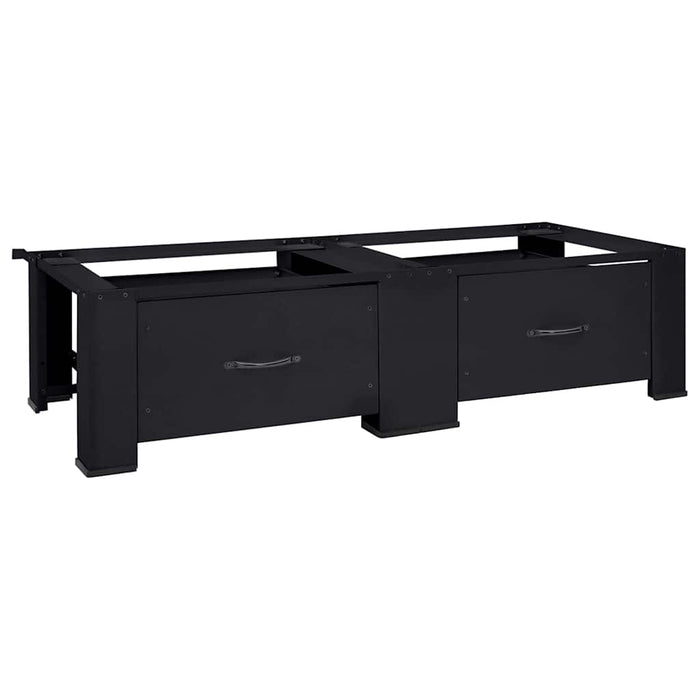 Washing Machine Pedestal 2 Pcs Black 64 X 55 X 32.5 Cm Steel Axbxxbtl