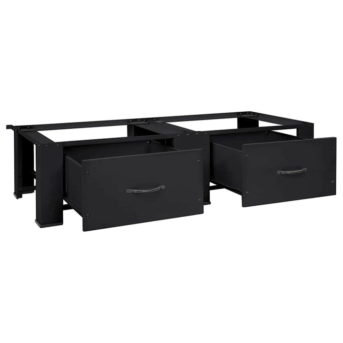 Washing Machine Pedestal 2 Pcs Black 64 X 55 X 32.5 Cm Steel Axbxxbtl