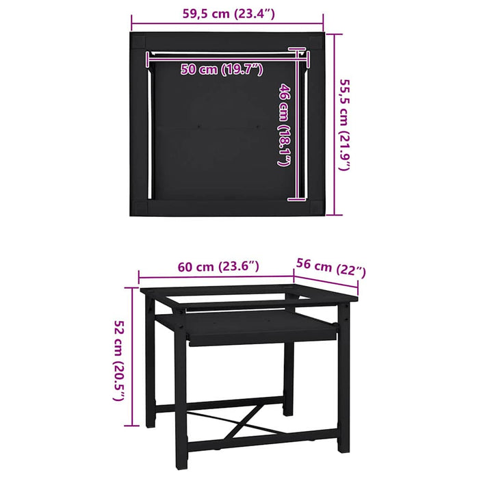 Washing Machine Pedestal Black 64 X 55 X 32.5 Cm Steel Axbxxbti